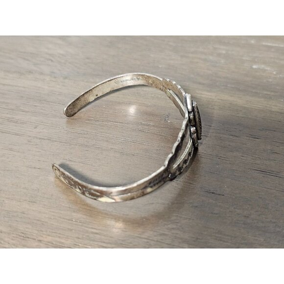 9.68g Maisel's Turquoise Native Cuff Bracelet Sterling Silver Vintage - Picture 4 of 6